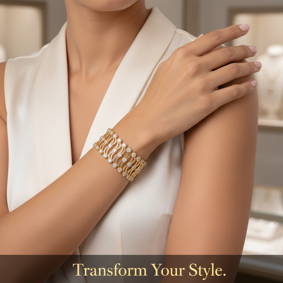 Bracelet Cum Ring Jewellery for Women & Girls