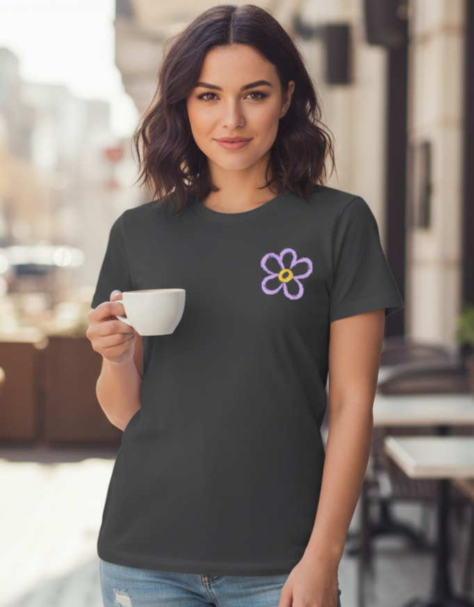Flower Half T-Shirt For Women