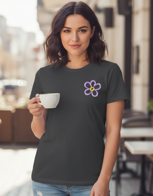 Flower Half T-Shirt For Women